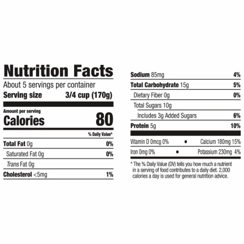 Light + Fit Nonfat Gluten-Free Vanilla Yogurt Tub Perspective: back