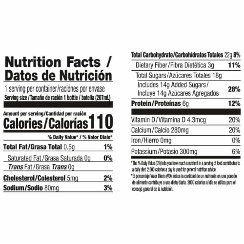 Dannon Nonfat Yogurt Strawberry Banana Smoothie Bottle Perspective: back