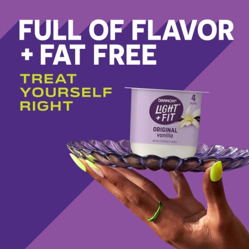 Light + Fit Nonfat Gluten-Free Vanilla Yogurt Cup Perspective: back