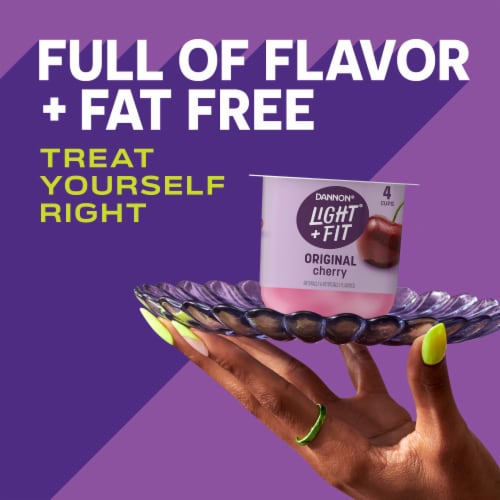 Light + Fit Nonfat Gluten-Free Cherry Yogurt Cup Perspective: back