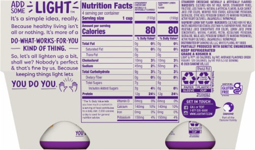 Light + Fit® Strawberry Cheesecake + Raspberry Lemon Tart Greek Nonfat Yogurt Perspective: back