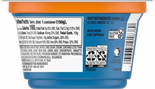 Oikos® Orange Cream Blended Greek Yogurt Perspective: back