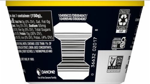 Oikos® Triple Zero Lemon Tart Greek Yogurt Cup Perspective: back