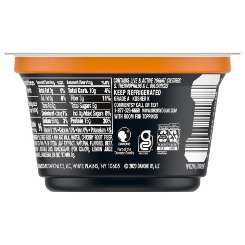 Oikos® Triple Zero Mango Blended Greek Nonfat Yogurt Perspective: back