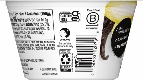 Oikos® Vanilla Bean Blended Greek Yogurt Cup Perspective: back