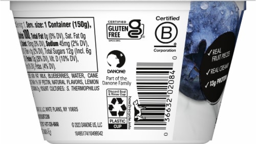 Oikos® Blueberry Blended Greek Yogurt Cup Perspective: back