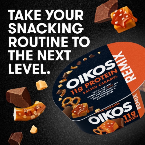 Oikos Mix-In Caramel Yogurt Cup Perspective: back