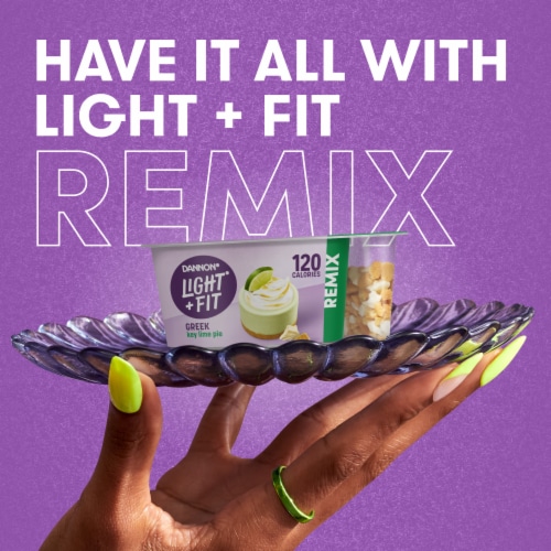 Dannon Light + Fit REMIX Key Lime Pie Nonfat Greek Yogurt Cups with Mix-Ins Perspective: back