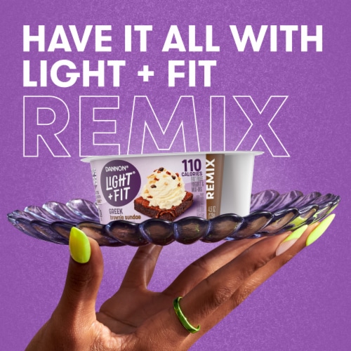 Light + Fit REMIX Brownie Sundae Yogurt Cup Perspective: back