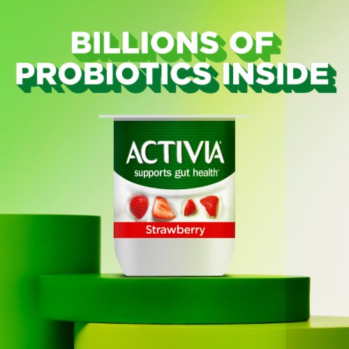 Activia Low Fat Probiotic Strawberry Yogurt Cups Perspective: back
