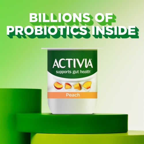 Activia Peach Probiotic Low Fat Yogurt Cups Perspective: back