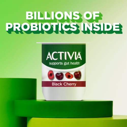 Activia Low Fat Probiotic Black Cherry Yogurt Cups Perspective: back