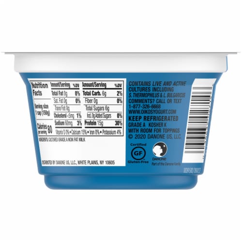 Oikos Fat Free Plain Greek Yogurt 5 3