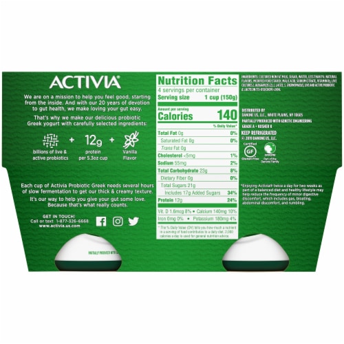 Activia Vanilla Probiotic Greek Nonfat