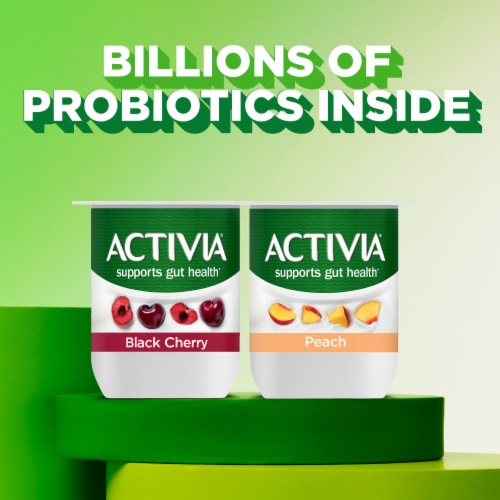 Activia Probiotic Peach & Black Cherry Variety Pack Yogurt Cups Perspective: back
