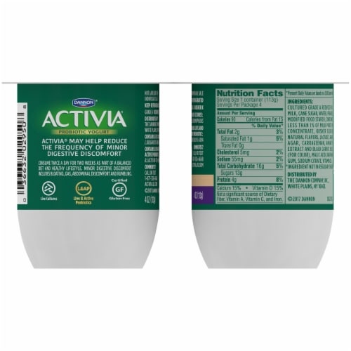 Activa® Peach Probiotic Lactose Free Low Fat Yogurt Cups Perspective: back