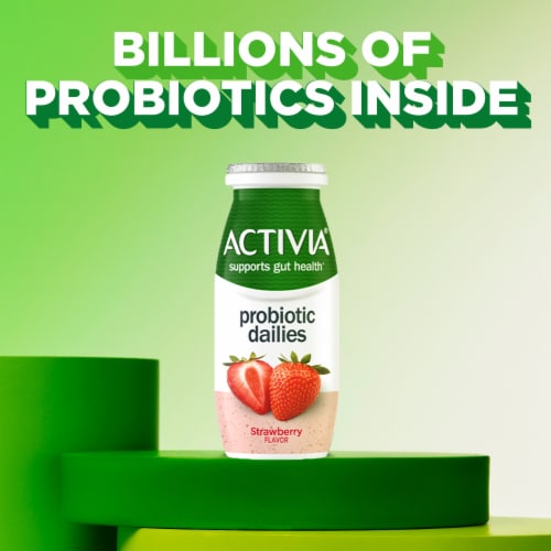 Activia Probiotic Dailies Strawberry Yogurt Drink Bottle Perspective: back