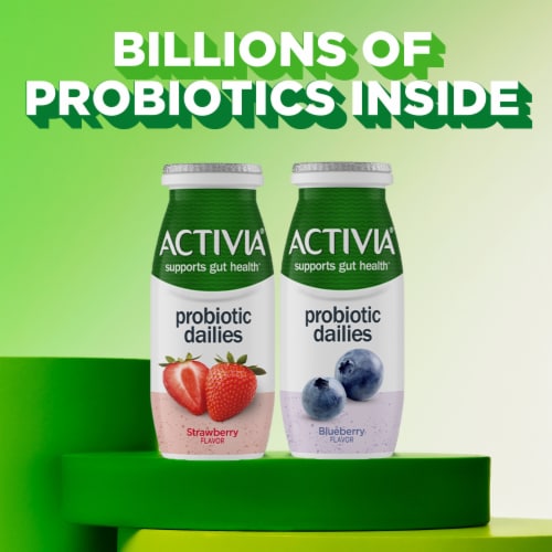 Activia Probiotic Dailies Strawberry & Blueberry Yogurt Drink Variety Pack Bottle Perspective: back