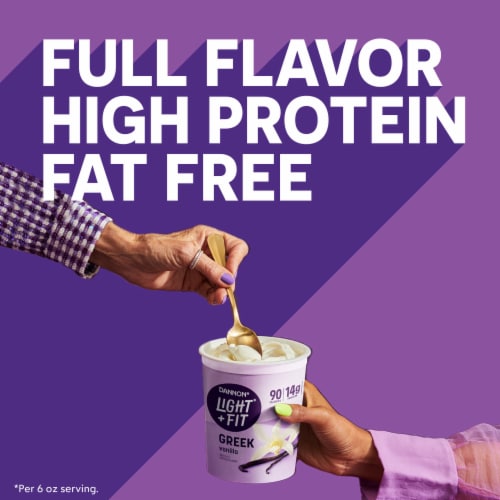 Dannon Light + Fit Vanilla Greek Nonfat Yogurt Tub Perspective: back