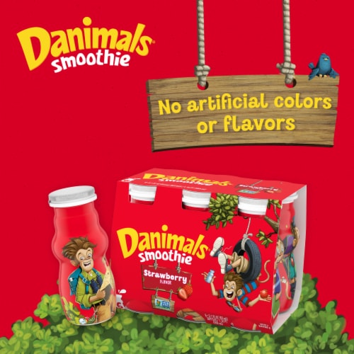 Danimals Swingin' Strawberry Banana Smoothies Bottle Perspective: back