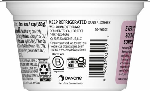 Two Good Black Cherry Greek Yogurt Perspective: back