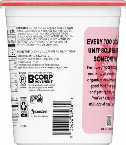 Two Good & Co™ Ultra-Filtered Stawberry Greek Yogurt Tub Perspective: back