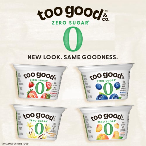 Too Good & Co. Peach Zero Sugar Gluten Free Greek Yogurt Perspective: back