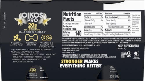 Oikos Pro® Oikos Vanilla Yogurt Cups Perspective: back