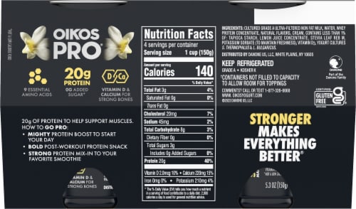 Oikos Pro® Oikos Vanilla Yogurt Cups Perspective: back