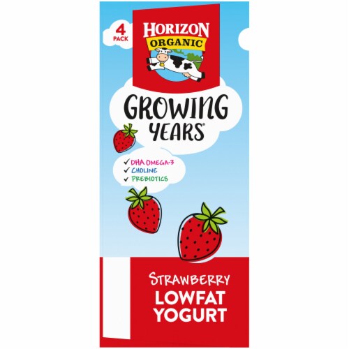 Horizon Organic Growing Years Low Fat Yogurt Pouch with 50mg DHA Omega-3 and Choline - Strawberry Perspective: back
