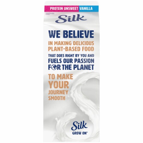Silk Protein Almond & Cashew Unsweetened Vanilla Milk Perspective: back