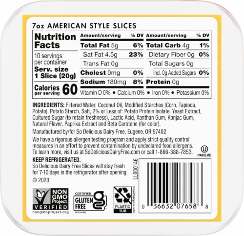 SO Delicious Dairy Free Plant-Based American Style Slices Perspective: back