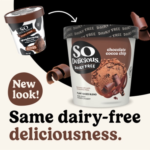 So Delicious Dairy Free Chocolate Cocoa Chip Wondermilk Frozen Dessert Carton Perspective: back