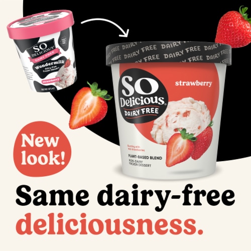 So Delicious Dairy Free Strawberry Wondermilk Frozen Dessert Carton Perspective: back