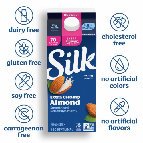 Silk® Extra Creamy Unsweet Almond Milk Perspective: back