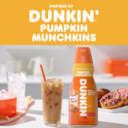 Dunkin' Pumpkin Munchkin Coffee Creamer Perspective: back