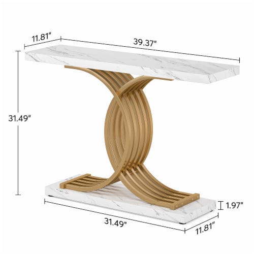 Tribesigns Modern Console Table, Faux Marble Entryway Hallway Table