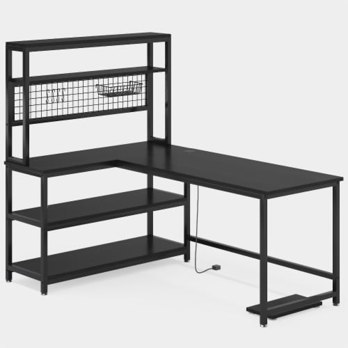 Tribesigns 55 Reversible L Shaped Desk with Wireless Charging Shelves No Size Fry s Food Stores