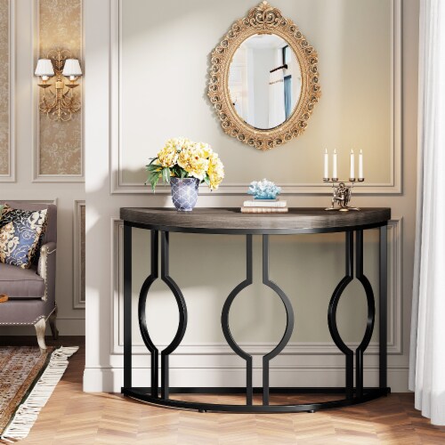 Tribesigns 43 Industrial Console Table Half Moon Shaped Accent Sofa Table No Size Gerbes Super Markets