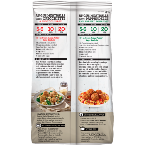 Cooked Perfect® All Beef Angus Frozen Meatballs Perspective: back