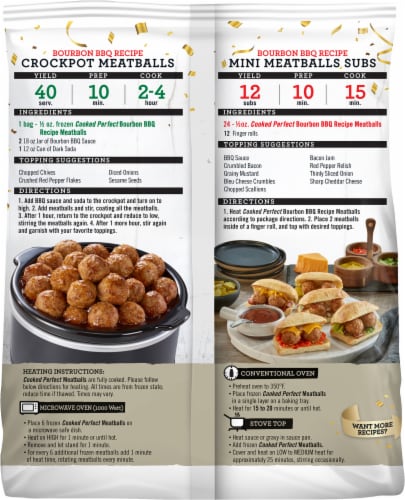 Cooked Perfect Bourbon BBQ Recipe Frozen Meatballs Perspective: back