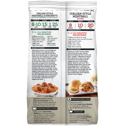 Cooked Perfect® Italian Style Frozen Meatballs Perspective: back