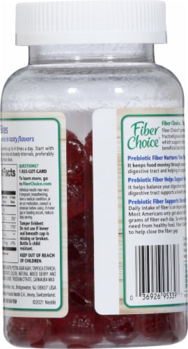 Fiber Choice Prebiotic Fiber Mixed Berries Flavored Gummies Perspective: back