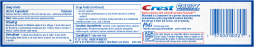 Crest Cavity Protection Toothpaste Perspective: back