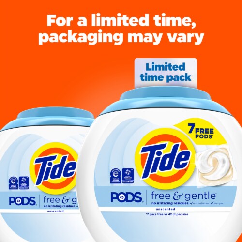 Tide Pods Free & Gentle Laundry Detergent Pods Perspective: back