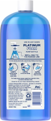 Dawn® Platinum Fresh Rapids Scent Dishwashing Liquid & Dish Foam Refill Perspective: back