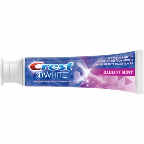 Crest 3D White Radiant Mint Fluoride Anticavity Toothpaste Value Pack Perspective: back