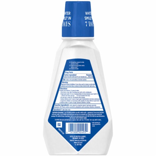 Crest 3D White Glamorous White Alcohol Free Fresh Mint Multi-Care Whitening Mouthwash Perspective: back