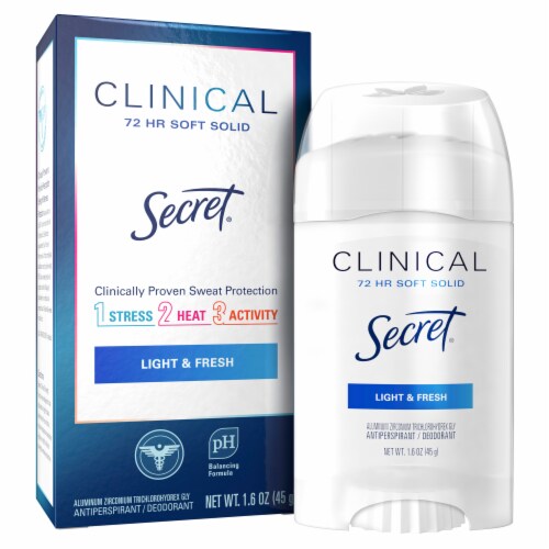 Secret Clinical Strength for Women Antiperspirant Deodorant Soft Solid Light & Fresh Scent Perspective: back