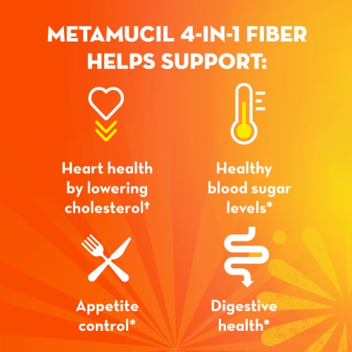 Metamucil Berry Flavored Sugar-Free Fiber Supplement Drink Powder Perspective: back